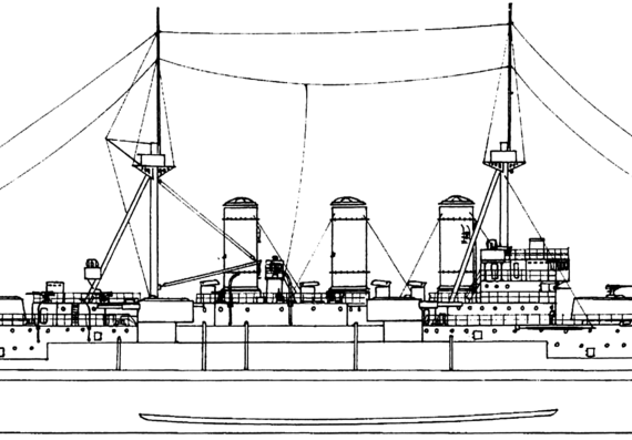 Корабль HS Georgios Averof [Armored Cruiser] - Greece (1910) - чертежи, габариты, рисунки